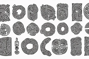 Scandinavian runes with the image of a torus and one, a sixth horse tattoo idea
