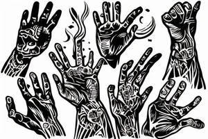 Hand drowning and another Hand catching it from above tattoo idea