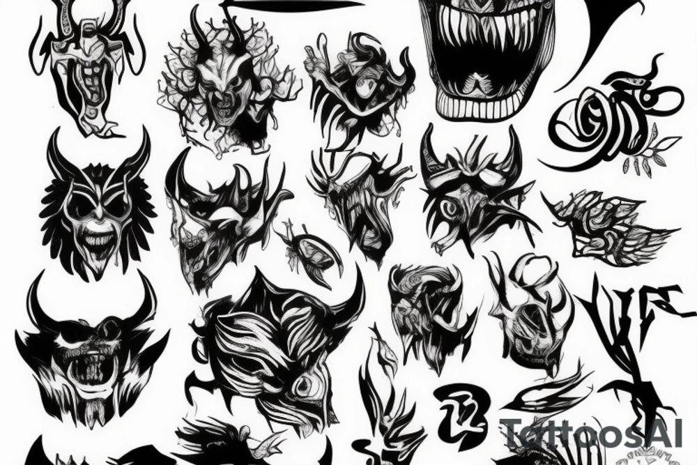 devil that trying to break out of cage tattoo idea
