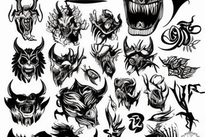 devil that trying to break out of cage tattoo idea