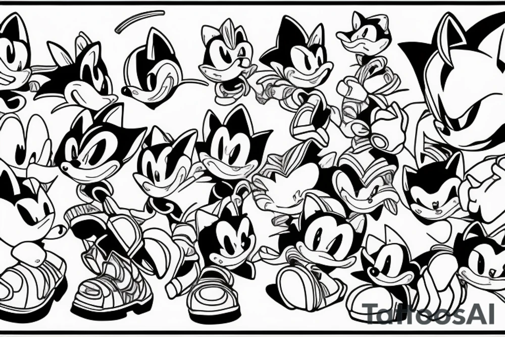 running sonic the hedgehog tattoo idea