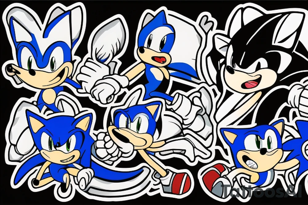 running sonic the hedgehog tattoo idea