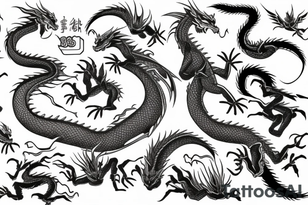 dragon in japanese style tattoo idea