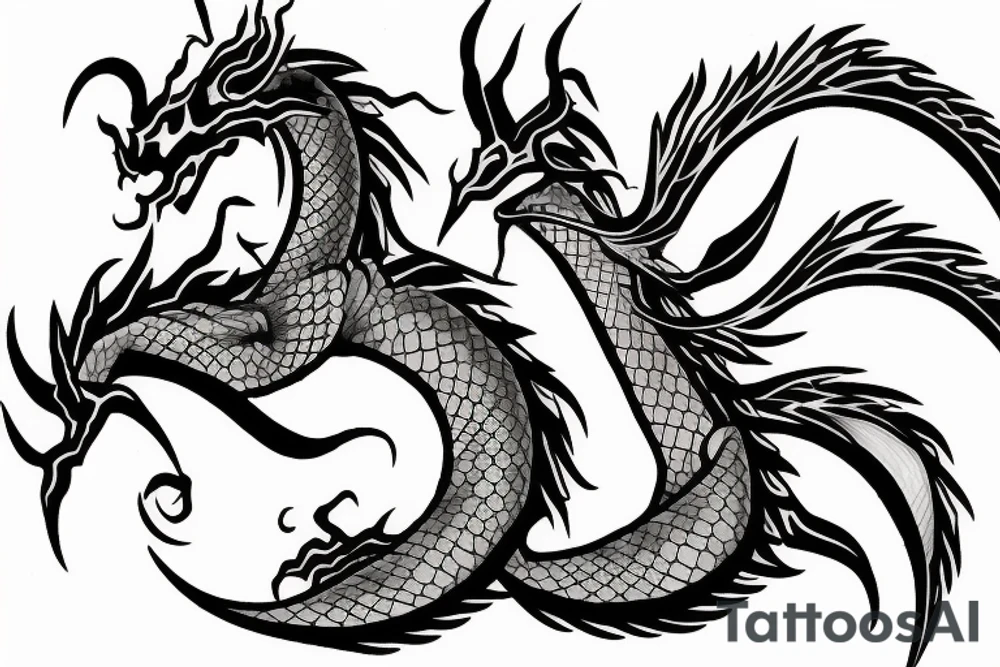 dragon in japanese style tattoo idea