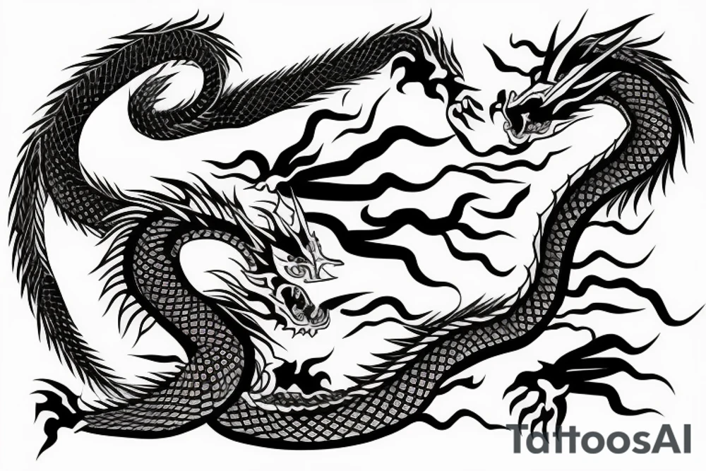 dragon's head in japanese style tattoo idea