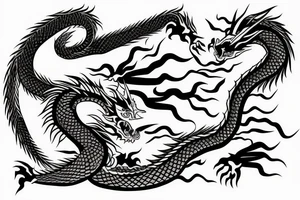 dragon's head in japanese style tattoo idea