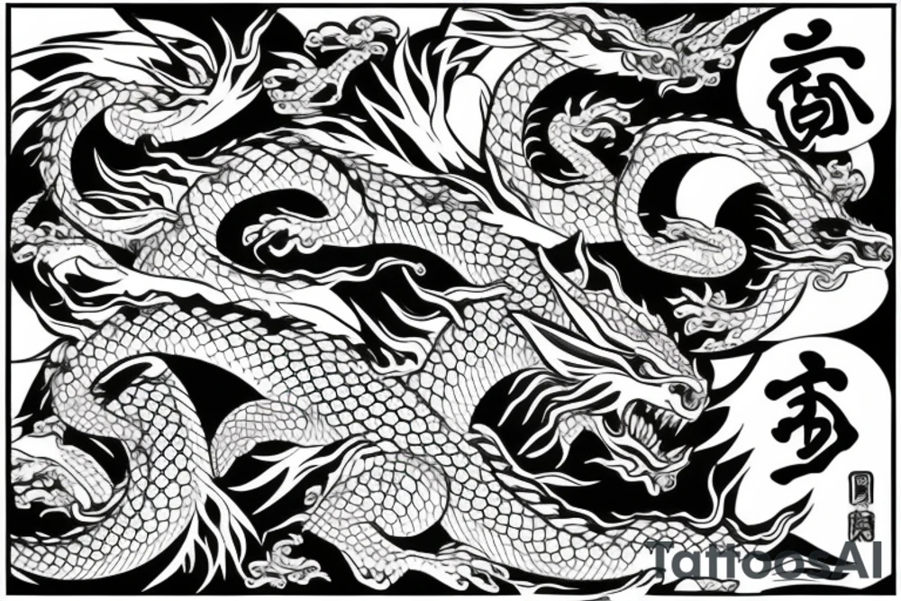 dragon's head in japanese style tattoo idea