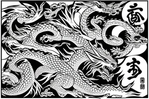 dragon's head in japanese style tattoo idea