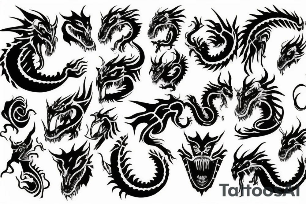 dragon's head tattoo idea