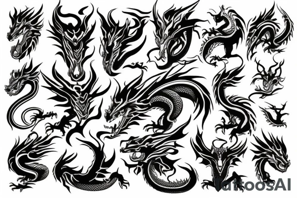 dragon's head tattoo idea