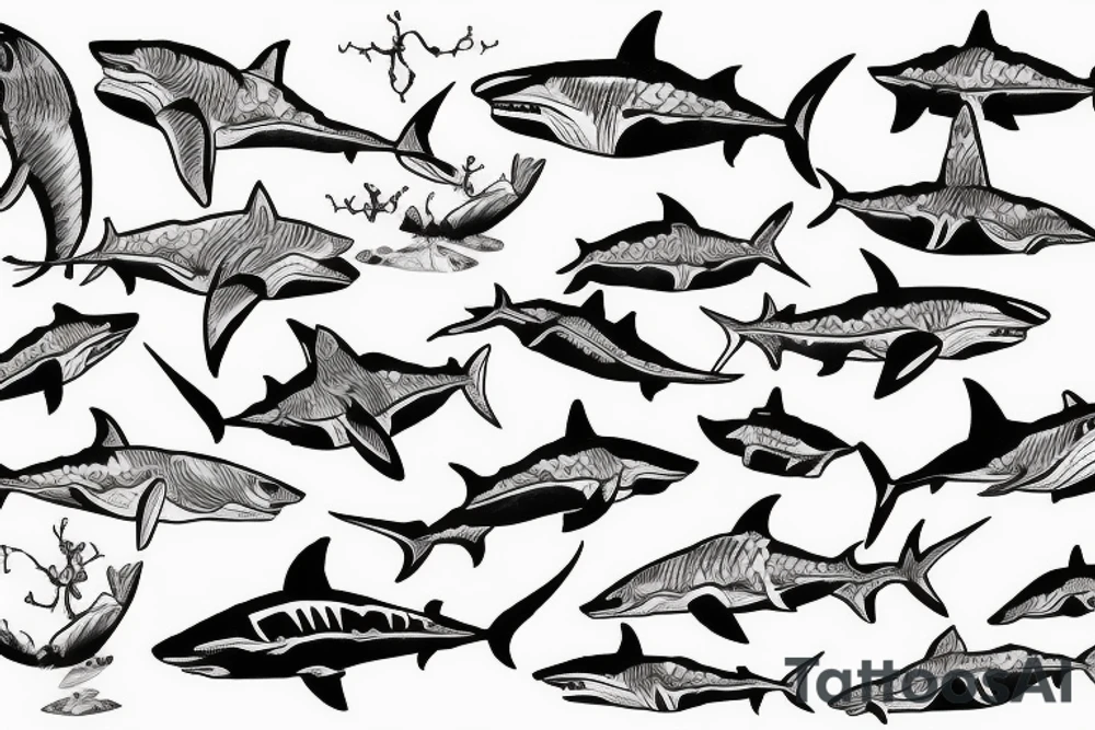 shark polineaian style tattoo idea