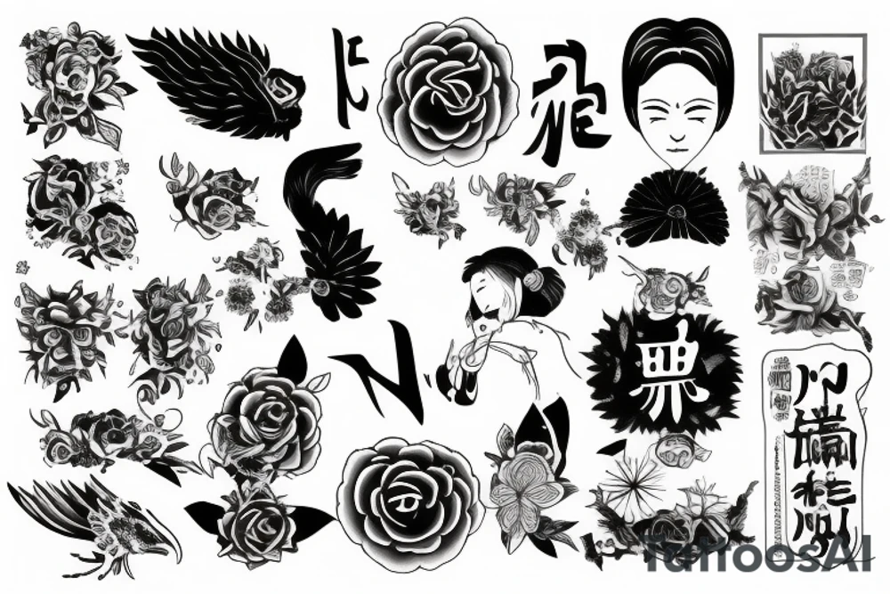 the word "I N J I" tattoo idea