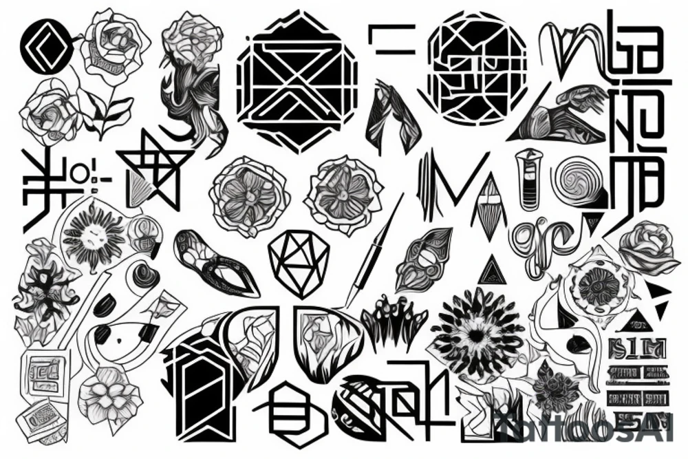 the word "I N J I" tattoo idea