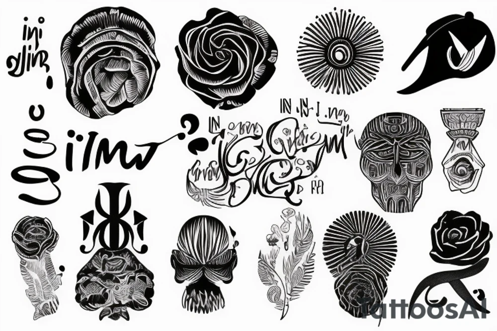 the word "I N J I" tattoo idea