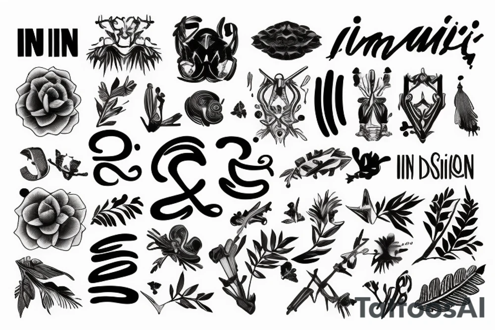 the word "I N J I" tattoo idea