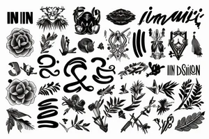 the word "I N J I" tattoo idea