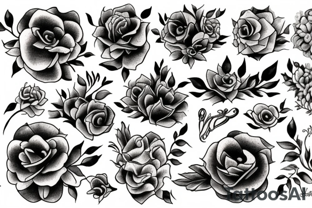 smoke with flowers tattoo idea