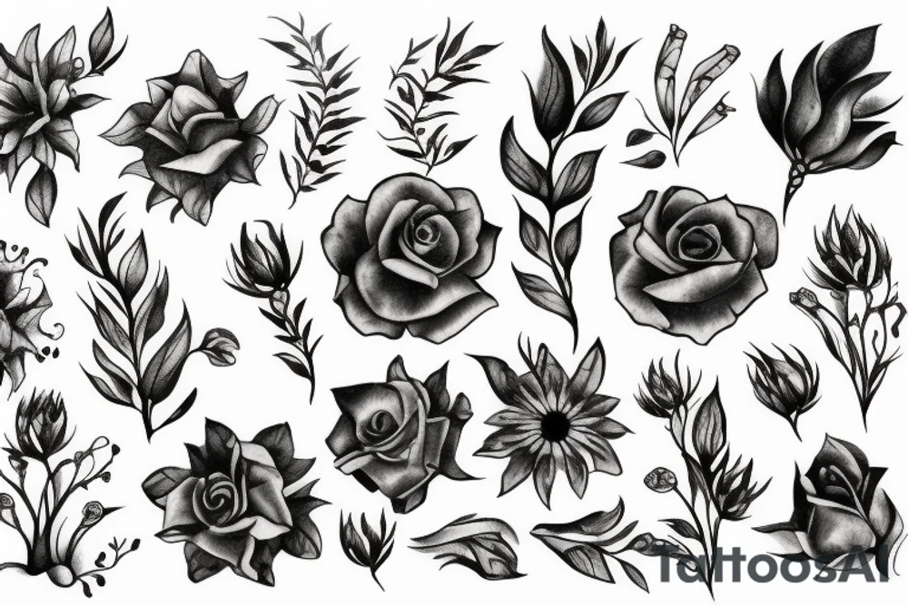 smoke with flowers tattoo idea