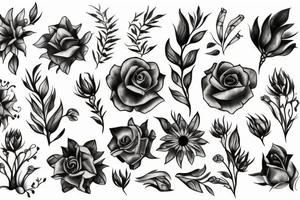 smoke with flowers tattoo idea