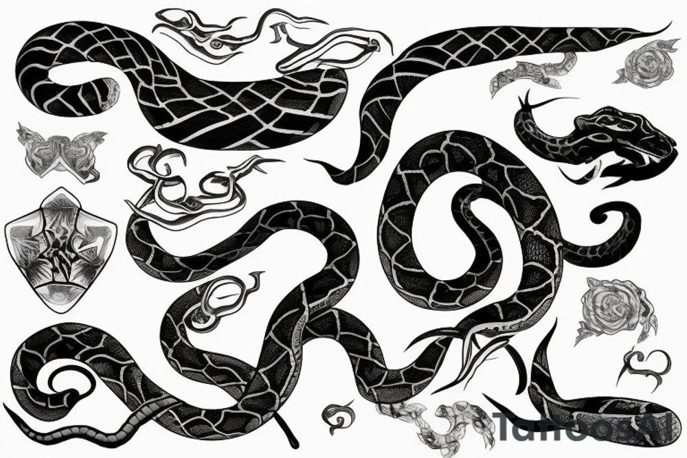 Buhddist snake tattoo idea