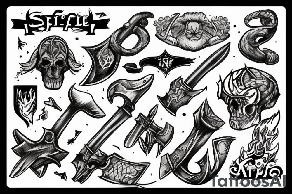 Spiffo with fire axe tattoo idea