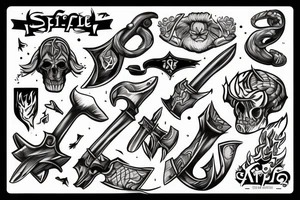 Spiffo with fire axe tattoo idea