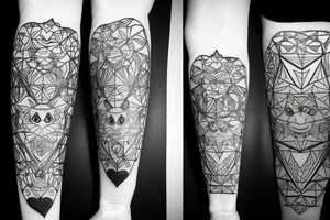 Flowers hot heart love space cat tattoo idea