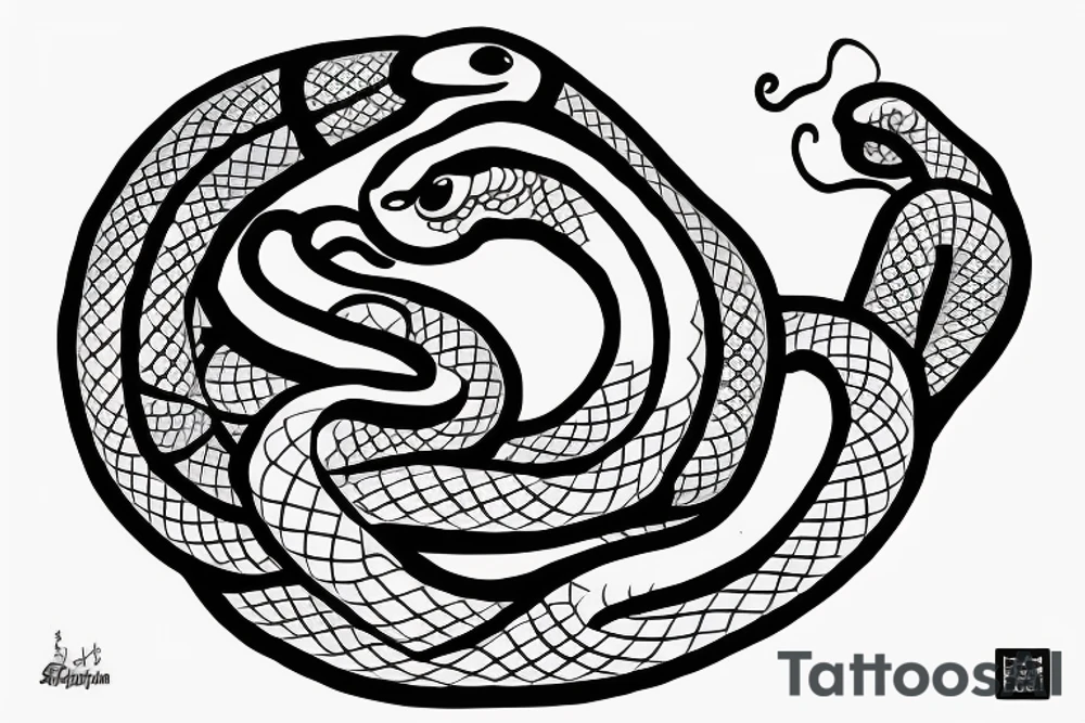 Buddhist snake tattoo idea