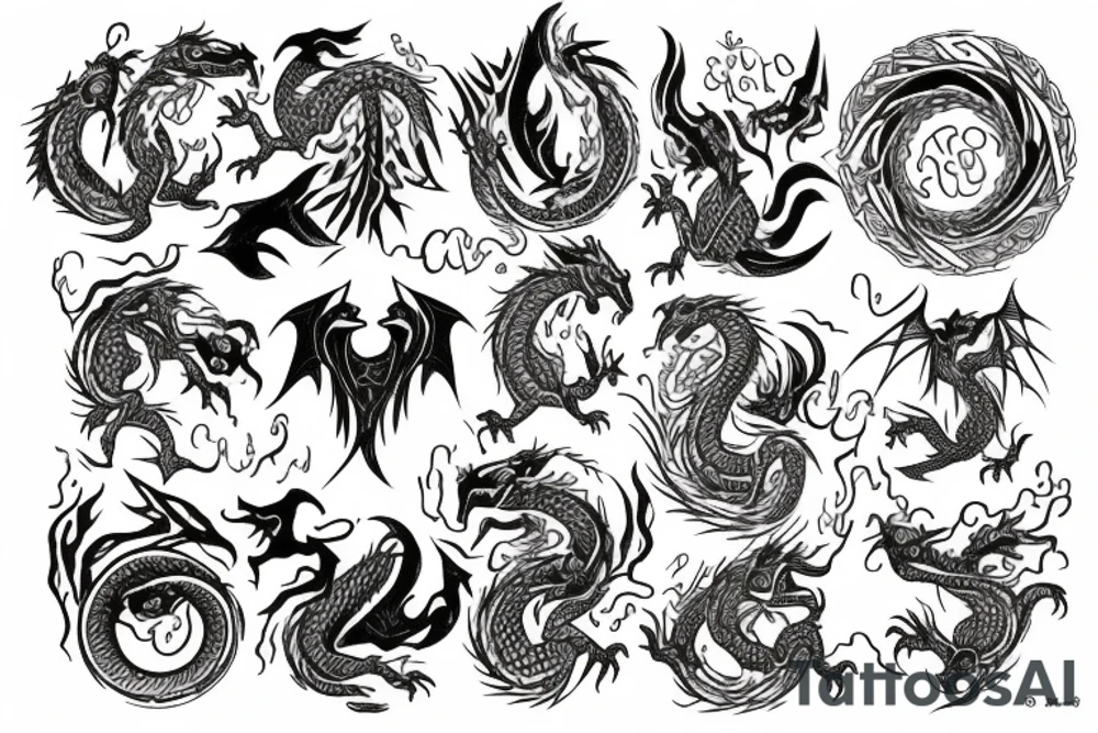 Dragon inside a circle tattoo idea