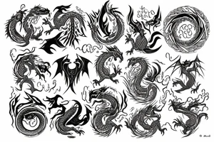 Dragon inside a circle tattoo idea