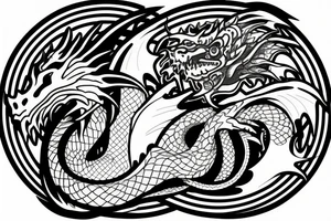 Dragon inside a circle tattoo idea