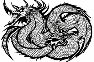Dragon inside a circle tattoo idea