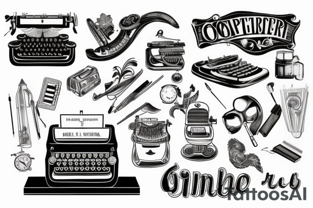 typewriter tattoo idea