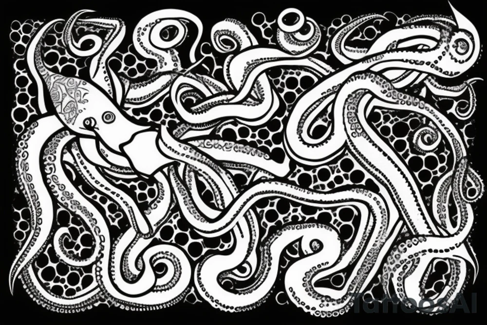 Octopus with knifes tattoo idea