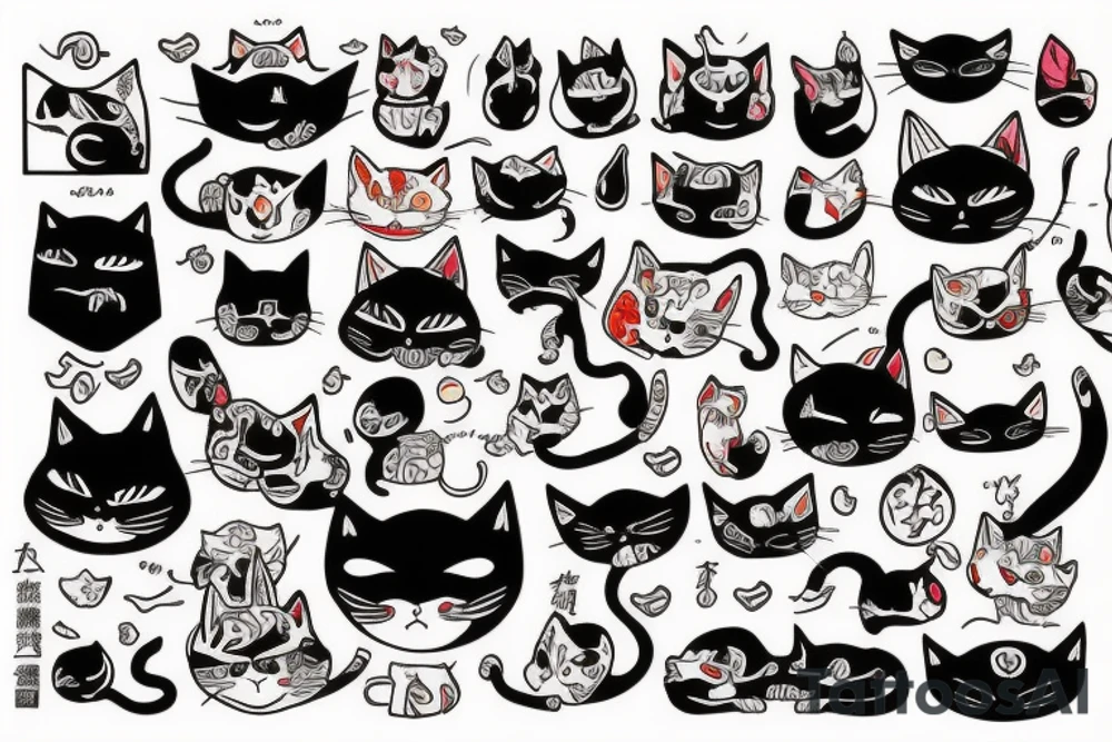 dangerous cat tattoo idea