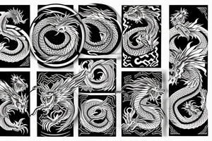 Japanese Dragon inside a circle tattoo idea