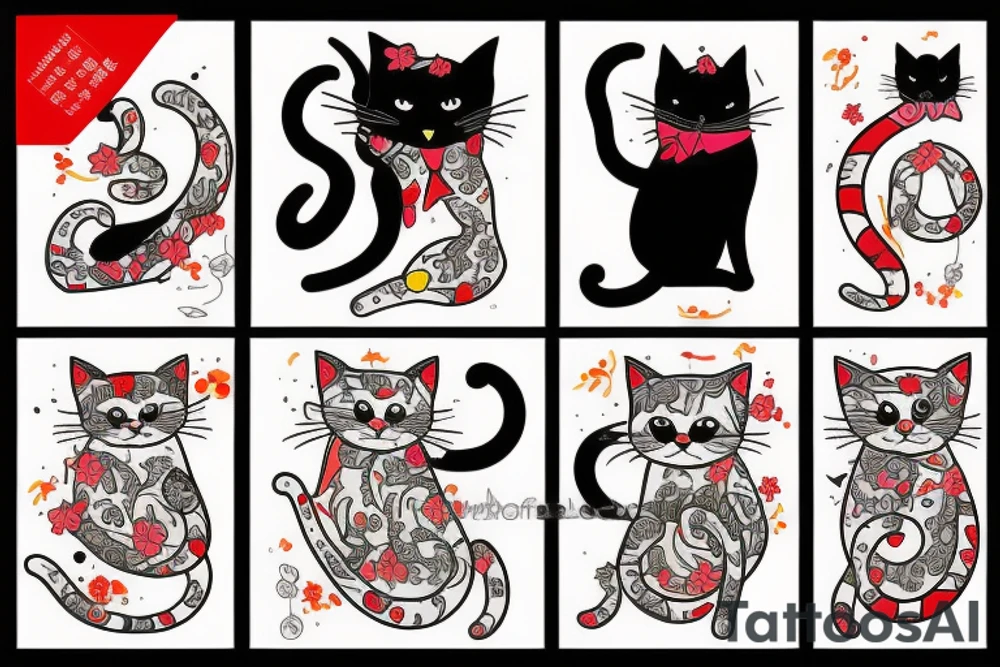 dangerous cat tattoo idea