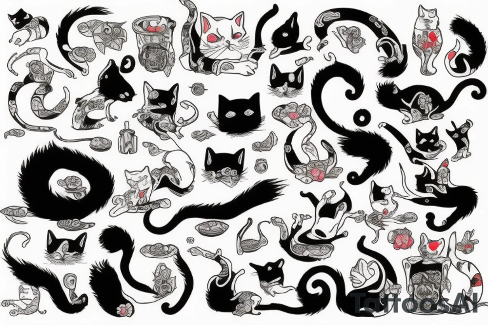 dangerous cat tattoo idea