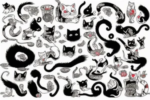 dangerous cat tattoo idea