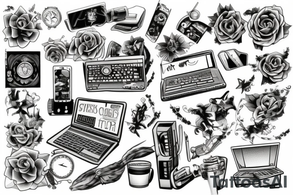 Laptop tattoo idea