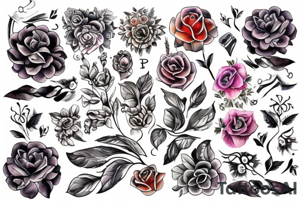 лепестки, опадающие с цветка tattoo idea