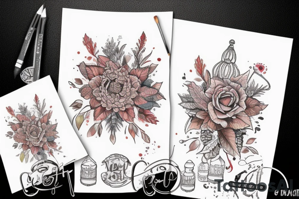 лепестки, опадающие с цветка tattoo idea