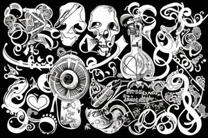 a tattoo with love for music and photography tattoo idea