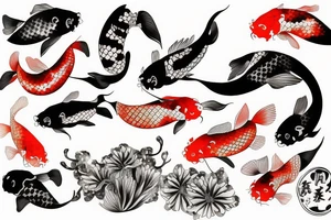 Koi fish with other Japanese art and graphic style and some
Environment tattoo idea