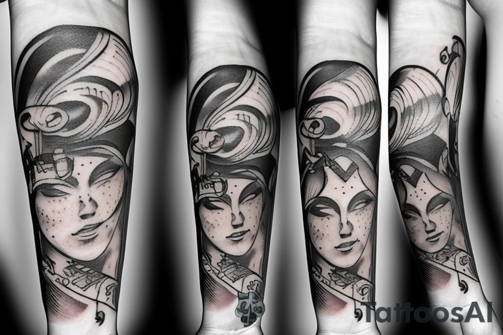 combines elements of both photography and music tattoo idea