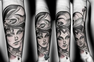 combines elements of both photography and music tattoo idea
