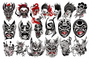 Color mask oni's tattoo idea