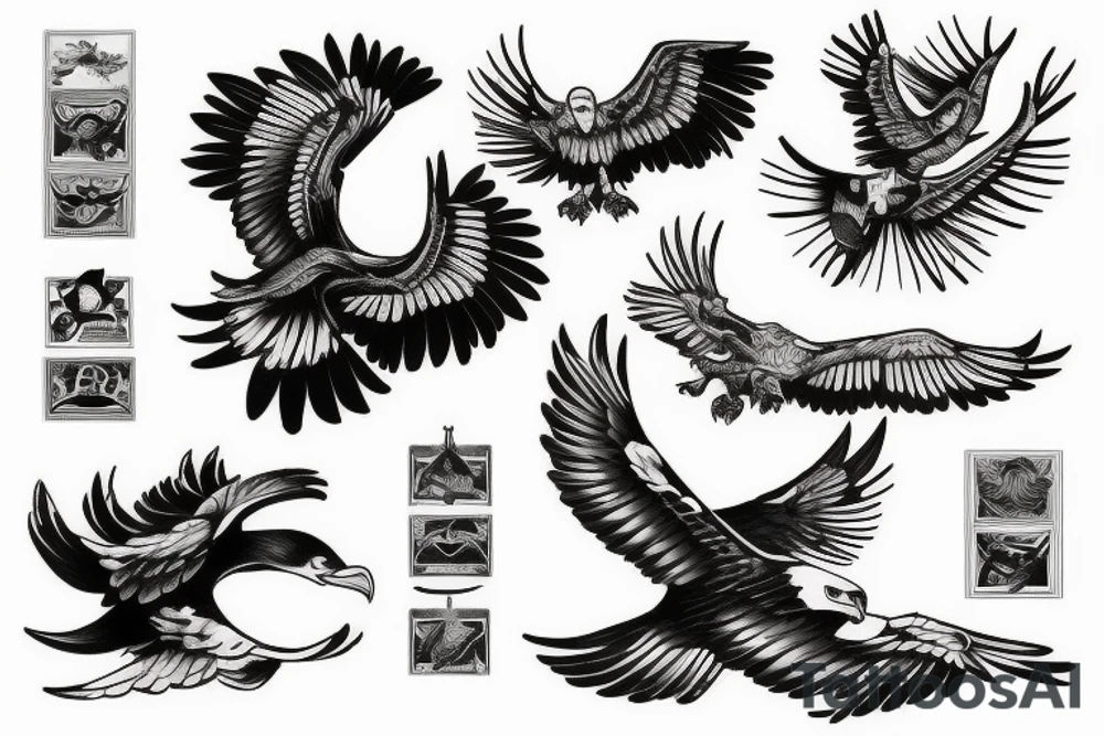 Diving eagle tattoo idea