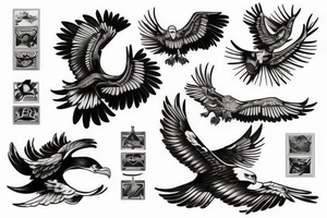 Diving eagle tattoo idea