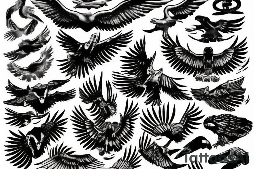 Diving eagle tattoo idea